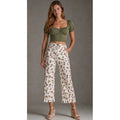 Maeve Anthropologie The Colette Strawberry Print Wide Leg Cropped Pants Size 25