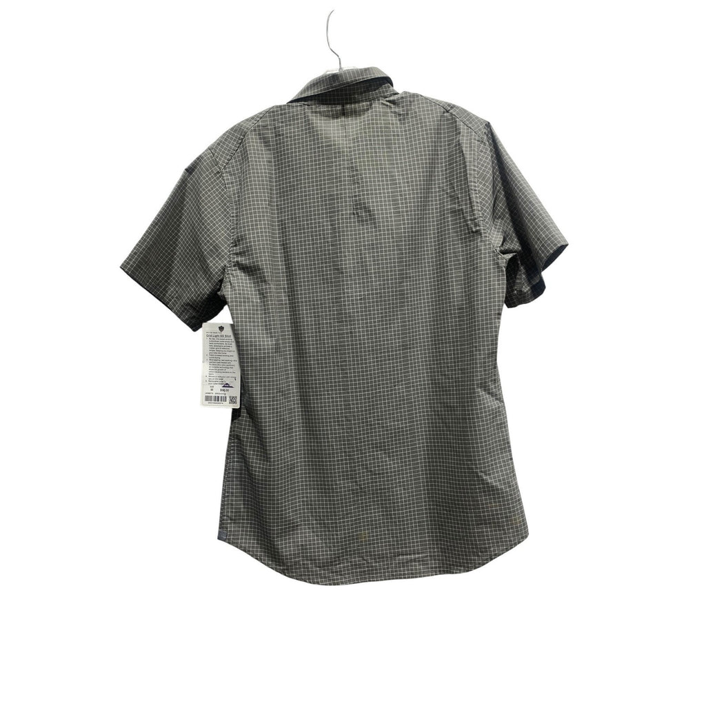 Lululemon Grid Light SS Shirt Mens Medium Grey Sage Reflective Button Down New