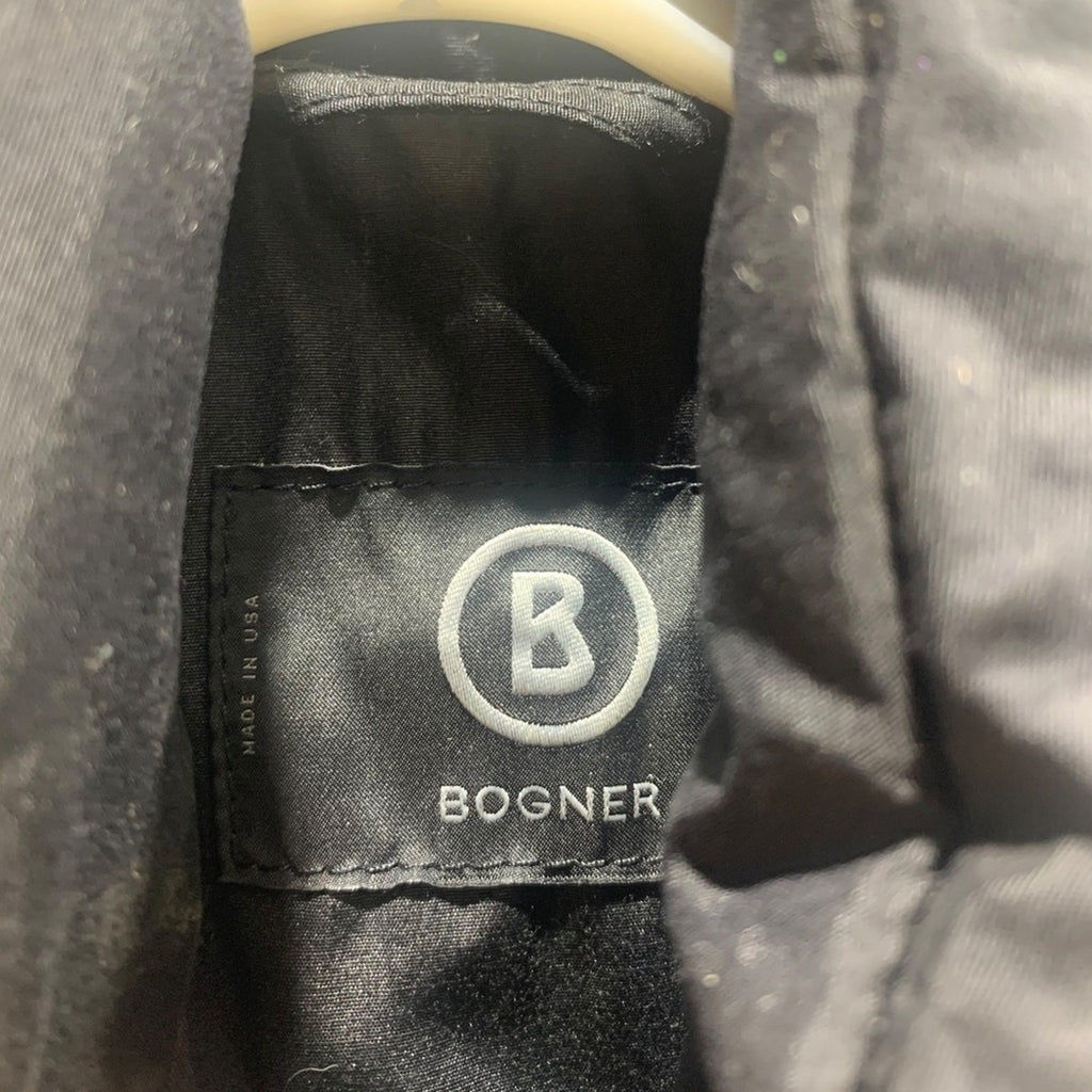 Bogner Ski Jacket Black Embroidered Deer Womens Belted Casual Outerwear sz 10