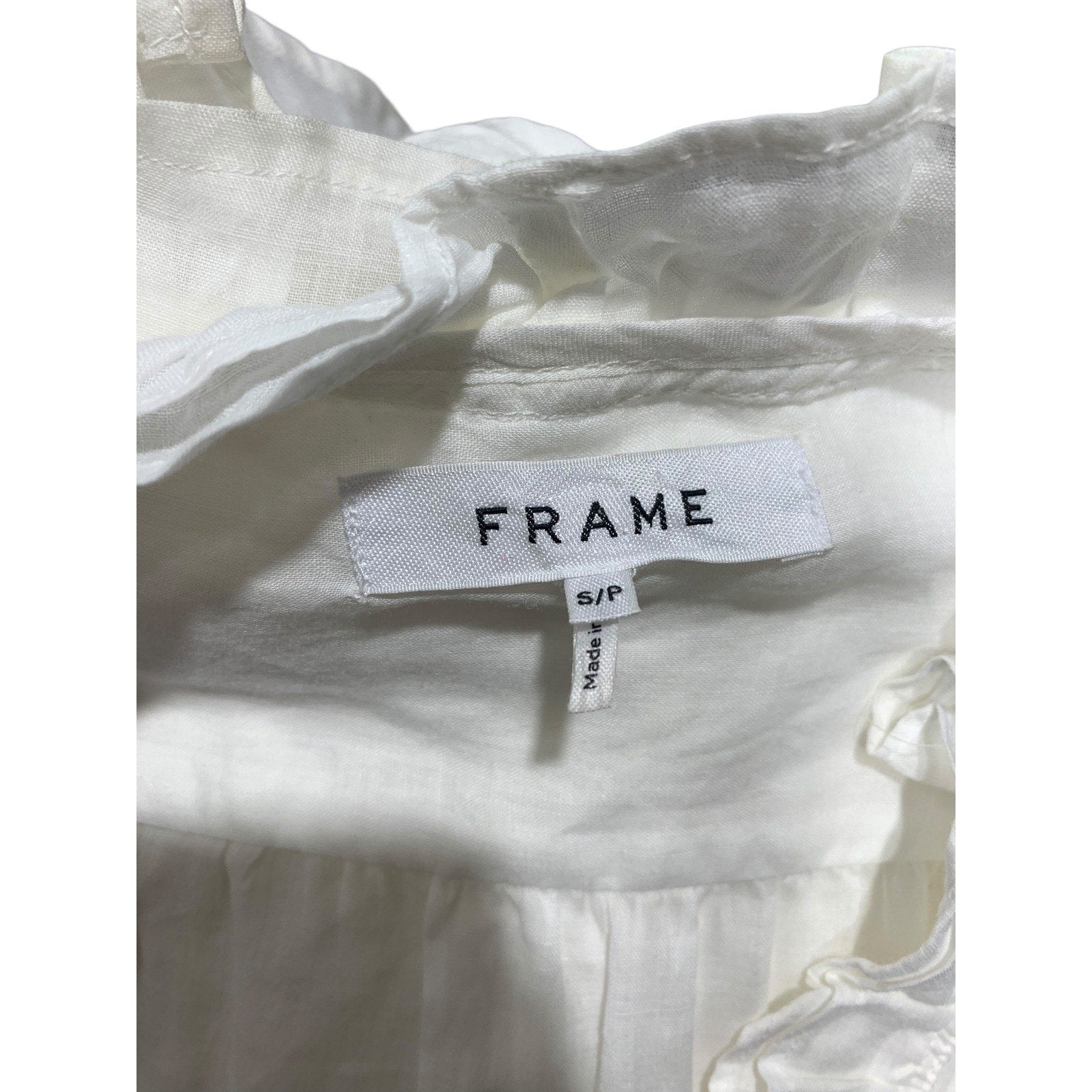 FRAME, Lauren White Ruffled Maxi Dress LWWD0580 Sleeveless S/P COSTAL ROMANTIC
