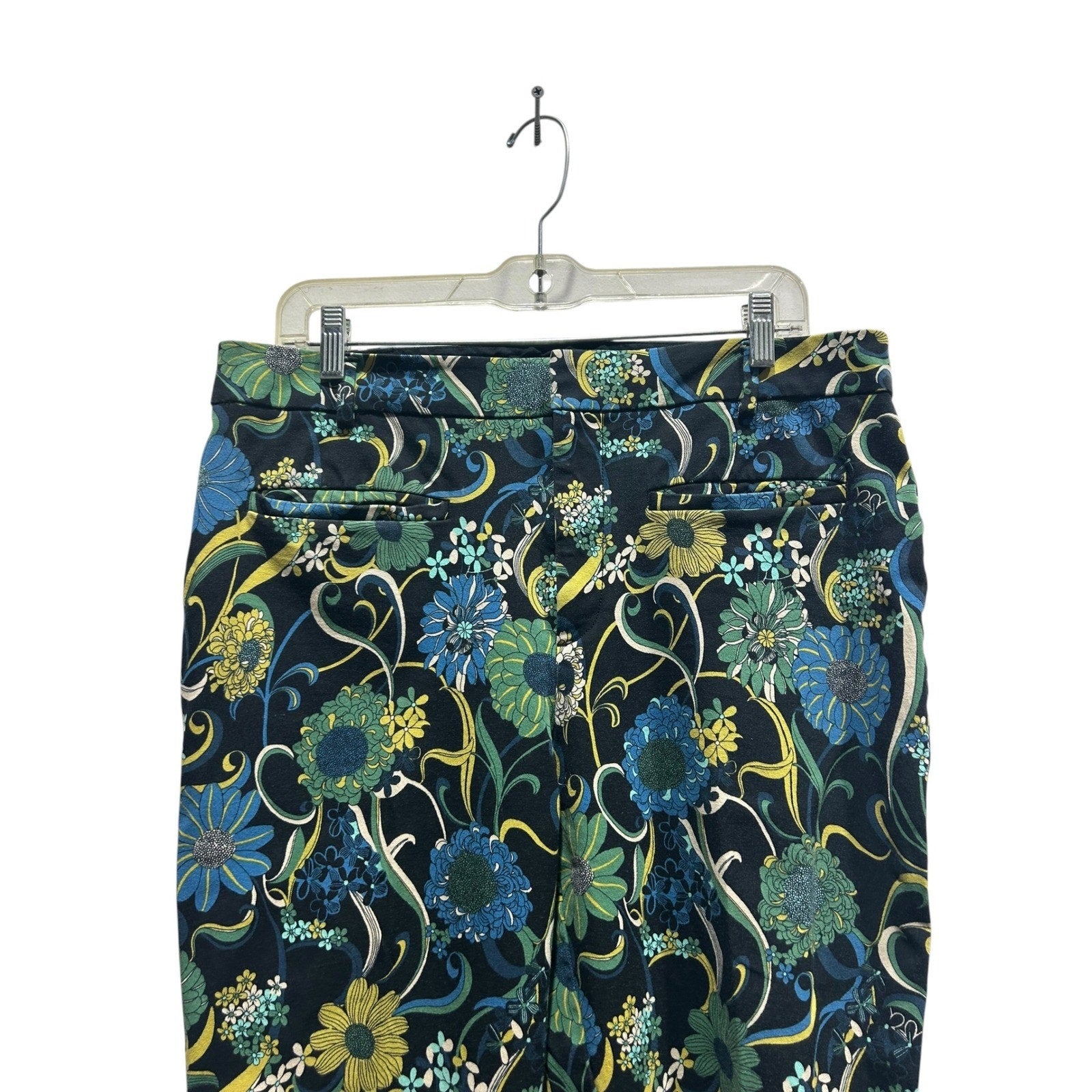 Anthropologie Essential Collection Floral Slim Ankle Pants Multi-Color Size 14