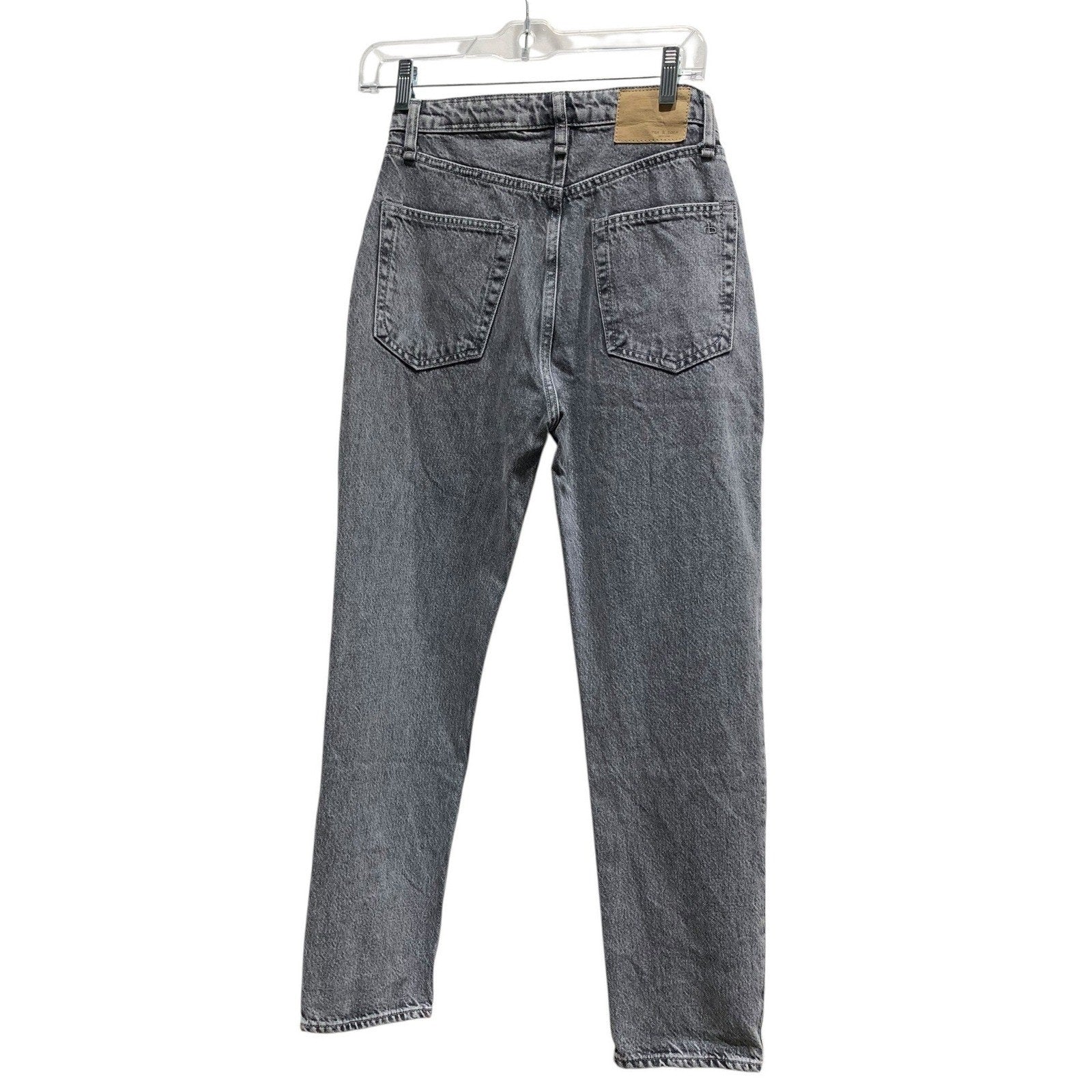 Rag & Bone Nina High-Rise Ankle Cigarette Jeans Colby Grey Acid Wash 25