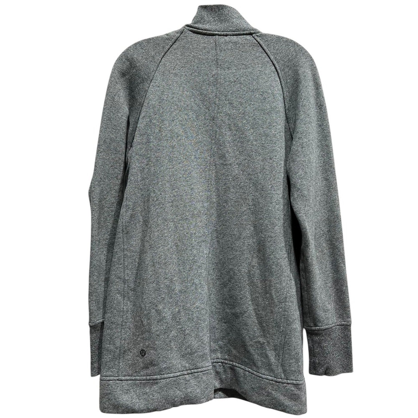 Lululemon Back To It Wrap Heathered Speckled Black Gray Asymmetrical Zip Size 6