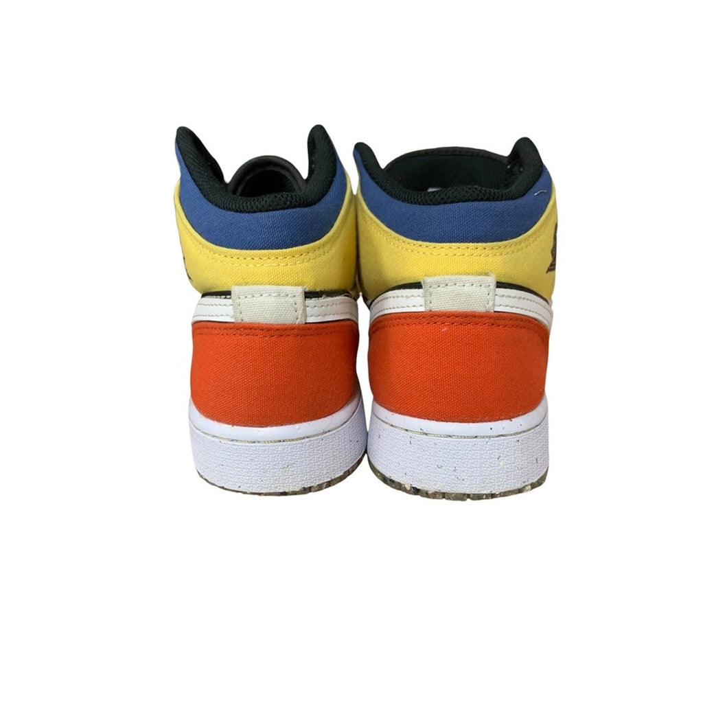 Air Jordan 1 Mid SE GS White Orange Yellow Basketball Sneakers Shoes DV1316-100
