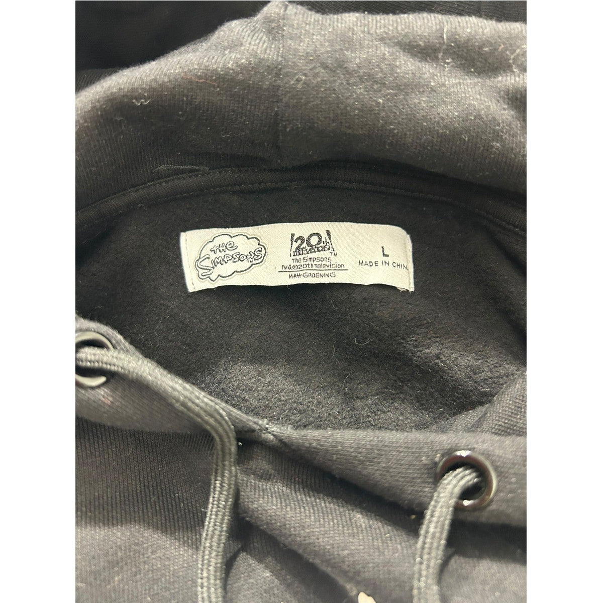 The Simpsons Bart Simpson Problem Child Black Graphic Hoodie Mens Large y2k