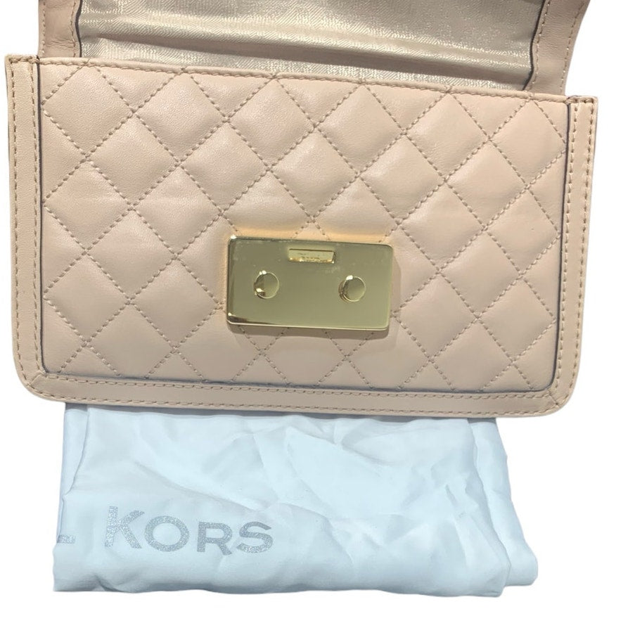 MICHAEL Michael Kors SLOAN MESSENGER light pink and gold Crossbody Bag