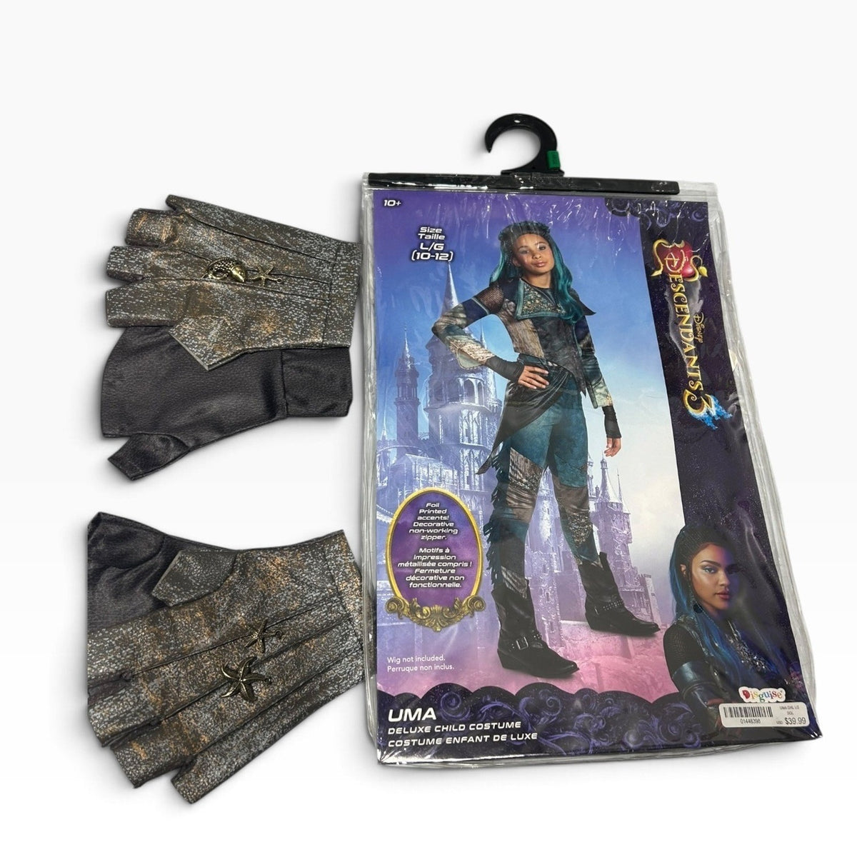 Disney Descendants 3 Uma Deluxe Costume Kids Large 10-12 Jumpsuit Jacket Gloves