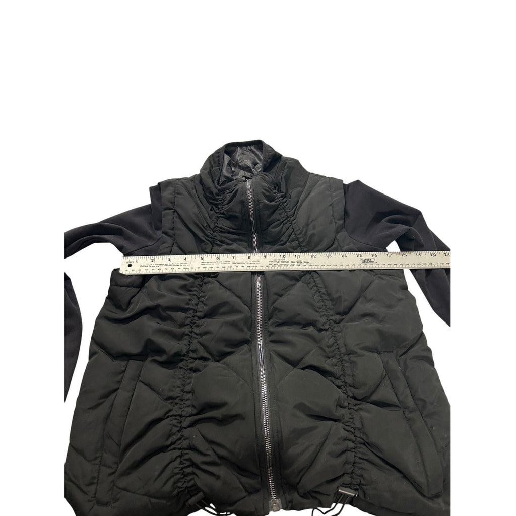 Alo Yoga Cool Breaker Hybrid Puffer Jacket Black Full Zip Thumbhole XS winter