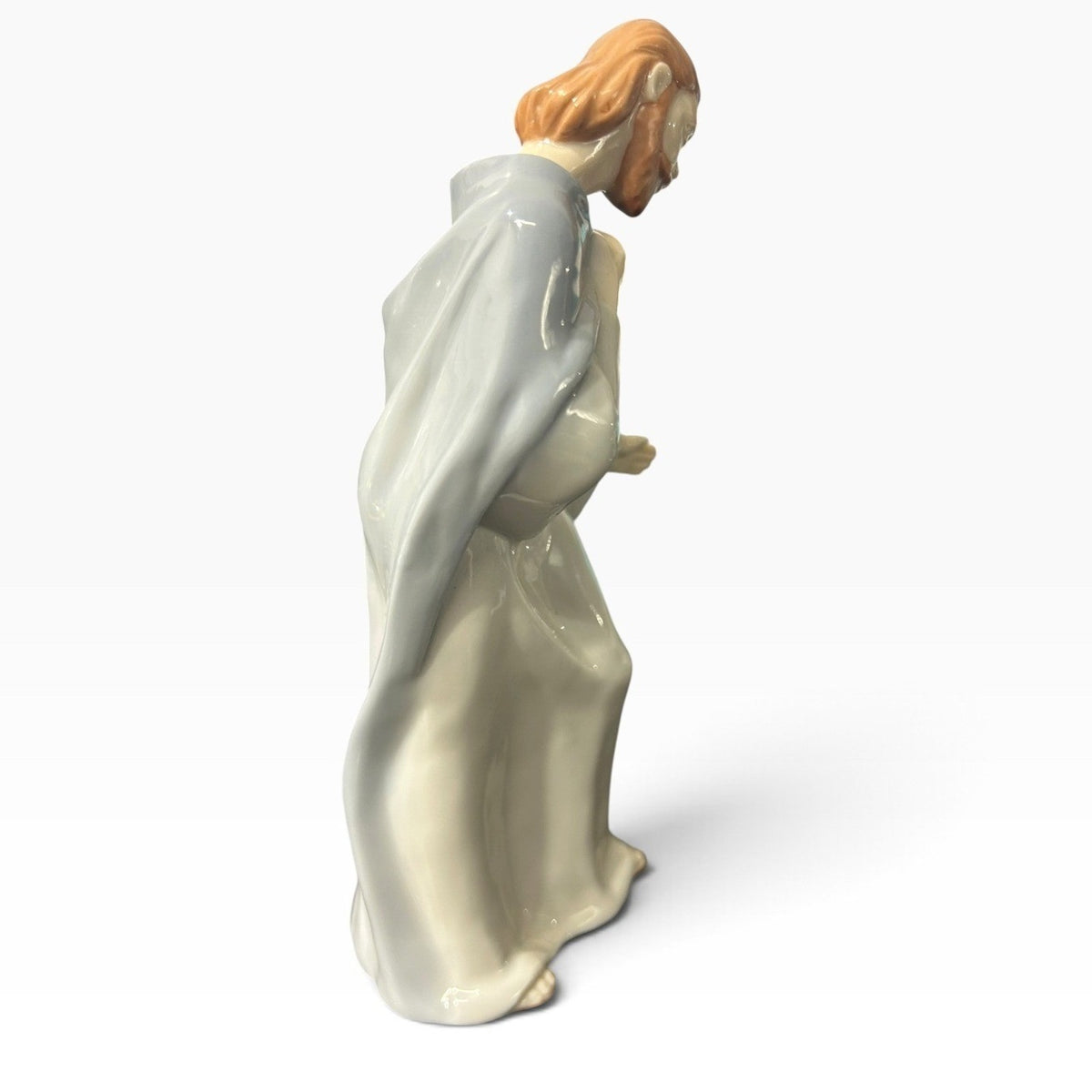 Avon 1992 Saint Joseph Nativity Porcelain Figurine Blue Cream 6.5 Inch Vintage
