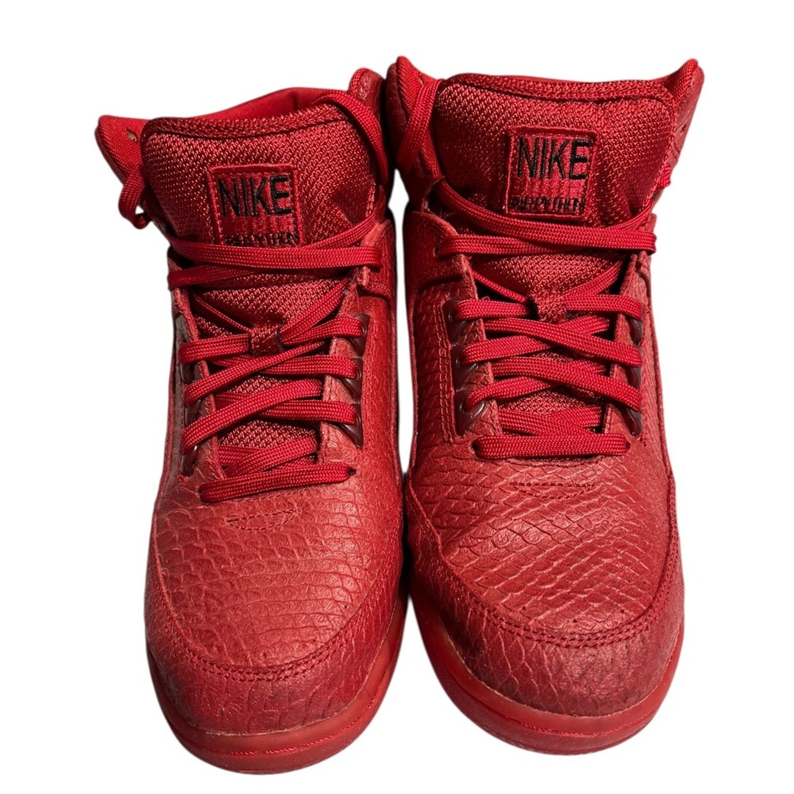 Nike Air Python Red Snakeskin Leather High Top Sneakers Men US 8 EUR 41