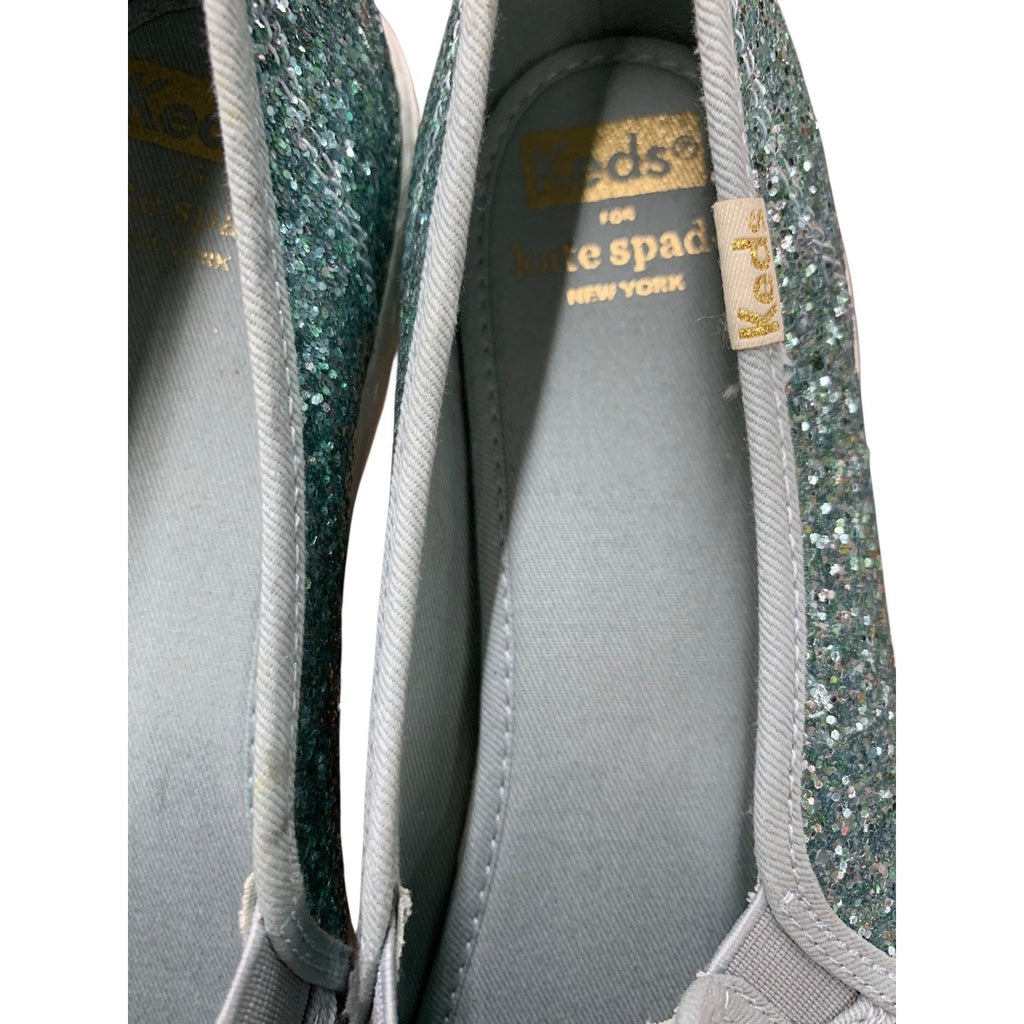 Keds for Kate Spade New York Double Decker Glitter Slip On Sneakers Blue SZ 9