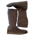 UGG Classic Argyle Knit Boots SZ 9 womens dark brown cable knit suede