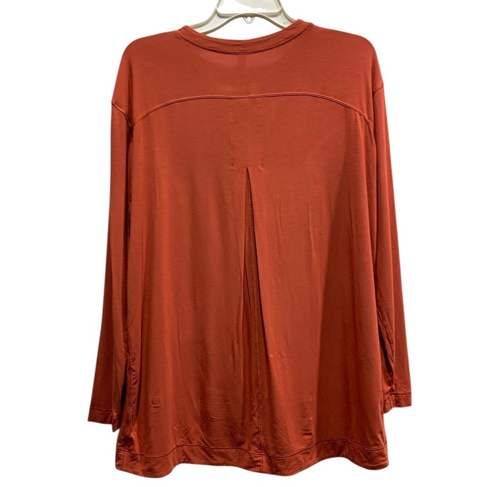 lululemon Modal Pleated Back Long Sleeve Shirt Red Rock Size 8