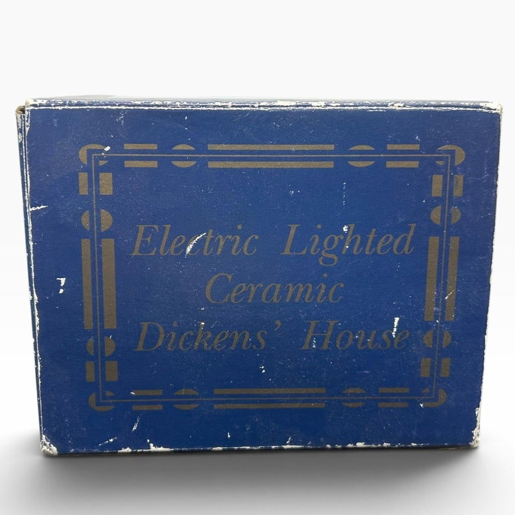 Electric Lighted Ceramic Dickens House Christmas Village Inn Snow Covered Decor
