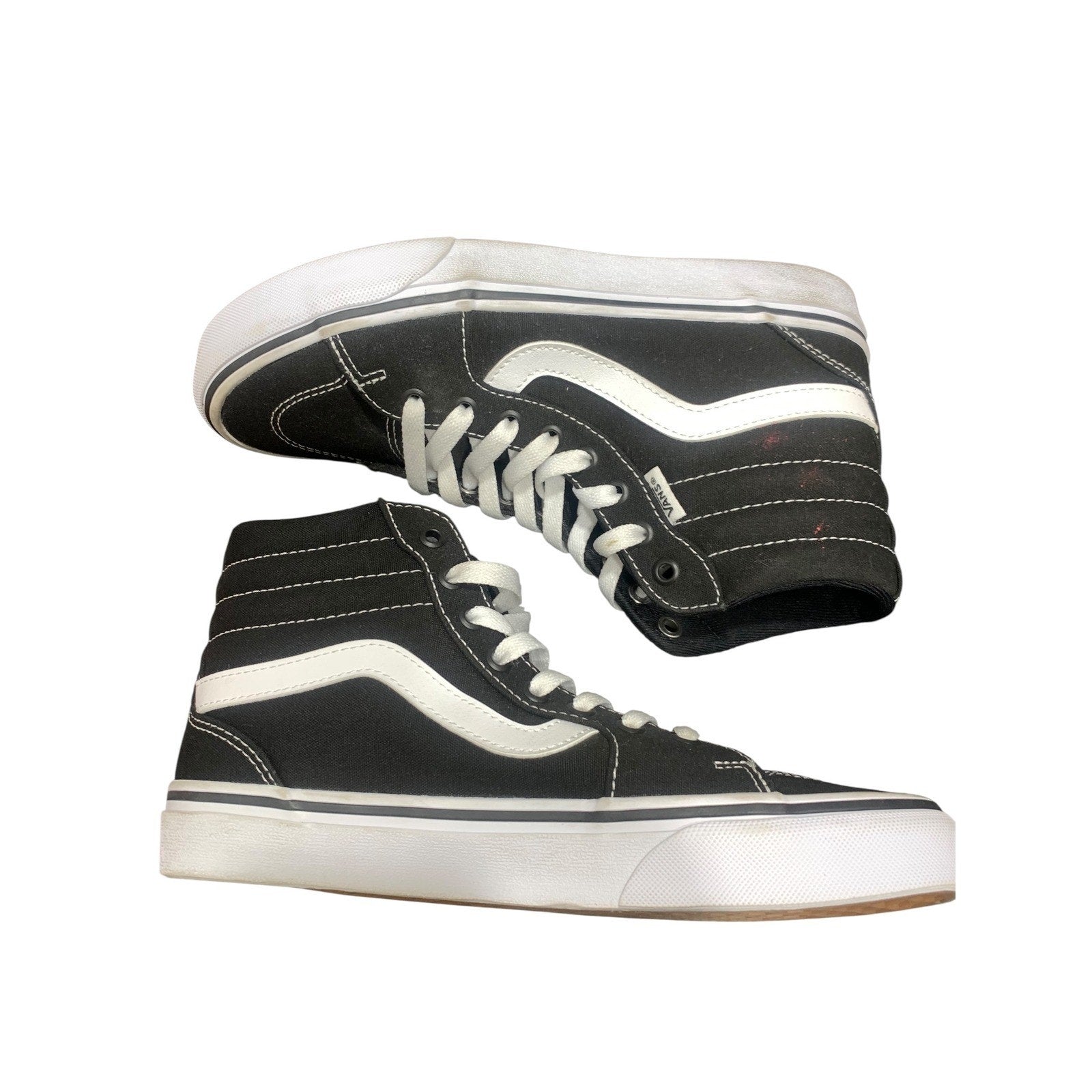 Vans Sk8-Hi Black White High Top Canvas Sneakers Womens 8 Mens 6.5 VN000D5IB8C