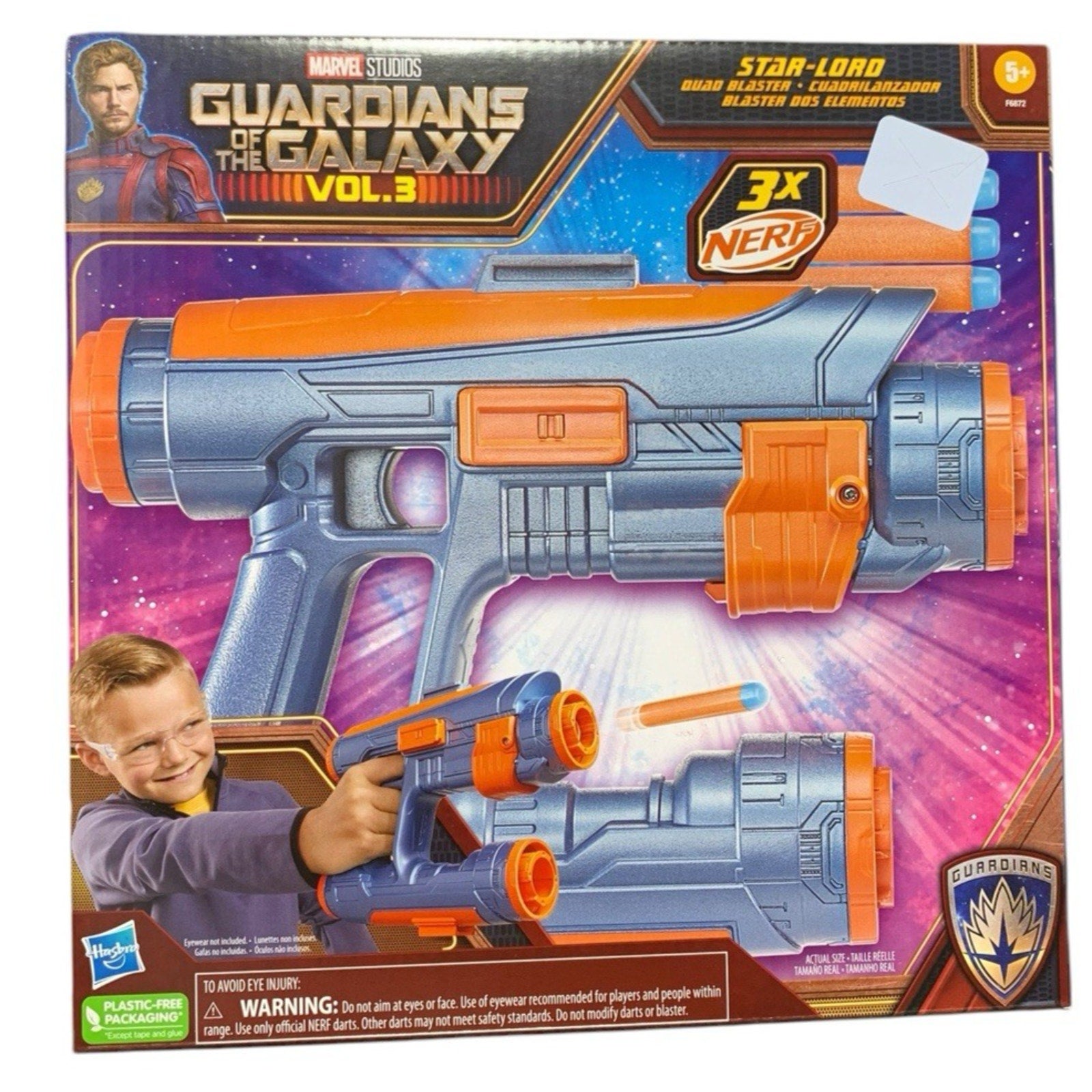 NERF Marvel Studios' Guardians of the Galaxy Vol. 3 Star-Lord Quad Blaster Toy