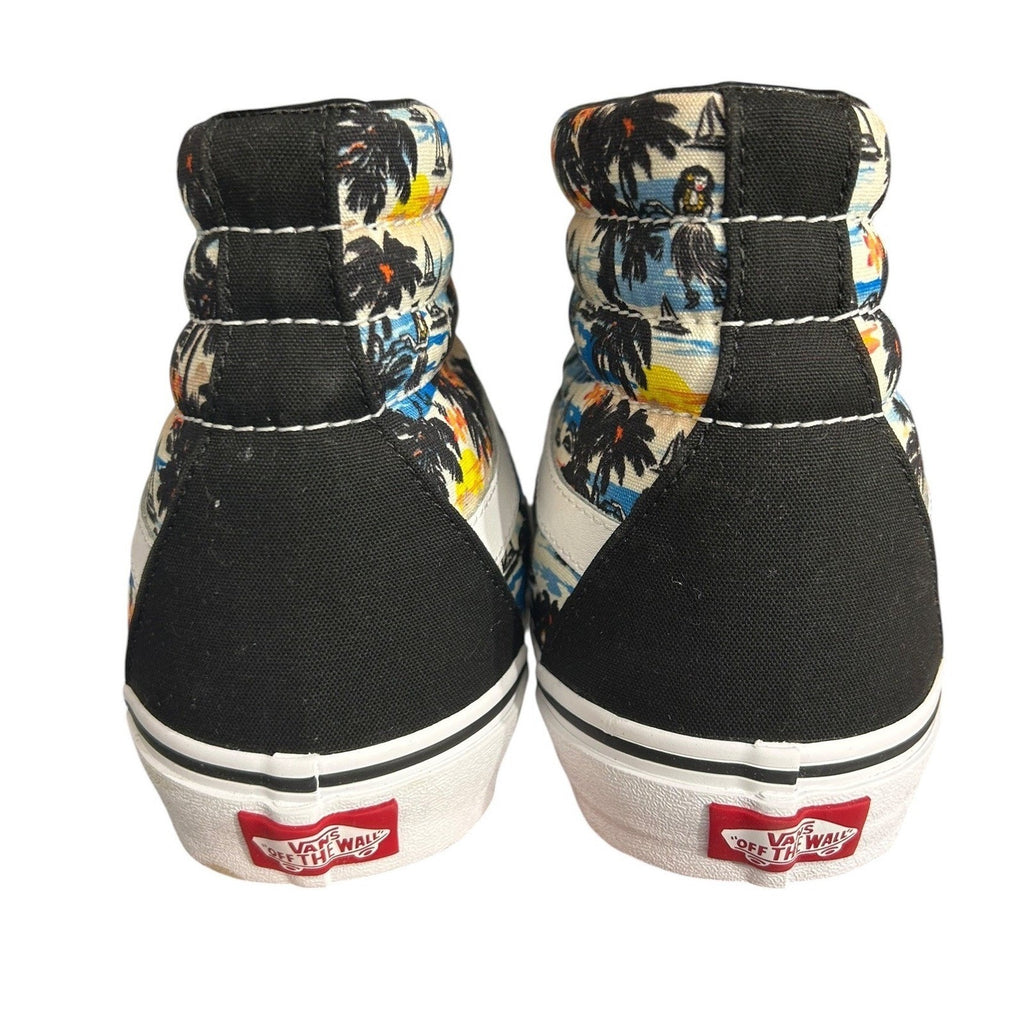 Vans Sk8-Hi Hawaiian Hula Tropical Print Mens 12 Black Grey High Top Sneakers
