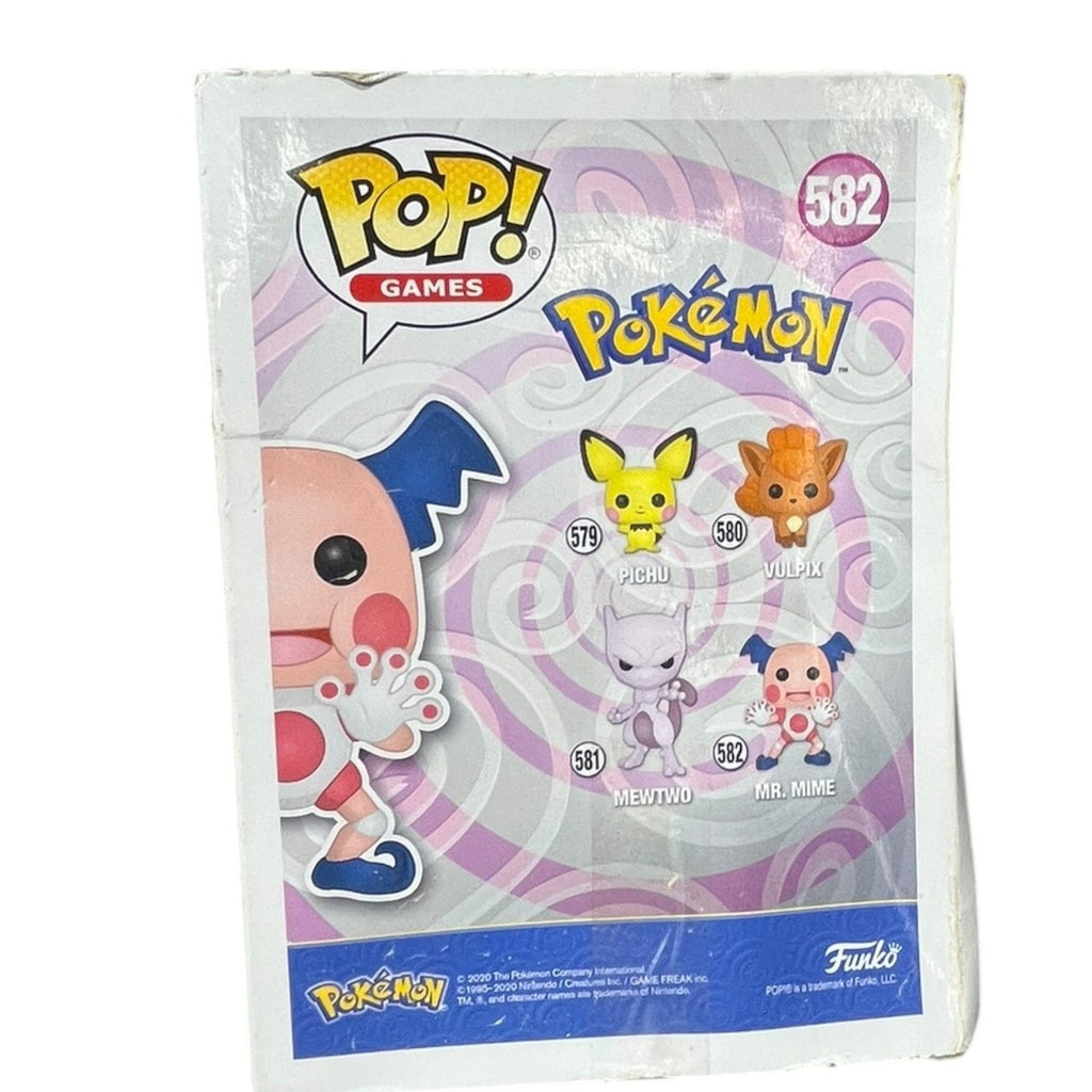 Funko Pop Games Pokemon Mr. Mime 582 Vinyl Figure Pink Blue White Box Wear