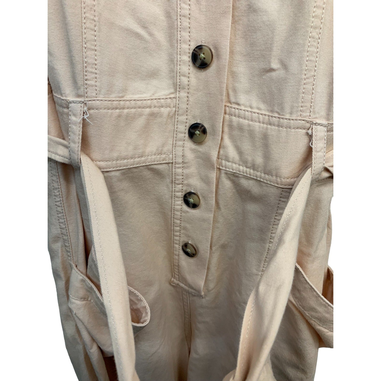 MADEWELL Top-Stitched Coverall Jumpsuit Bashful Blush sz 10