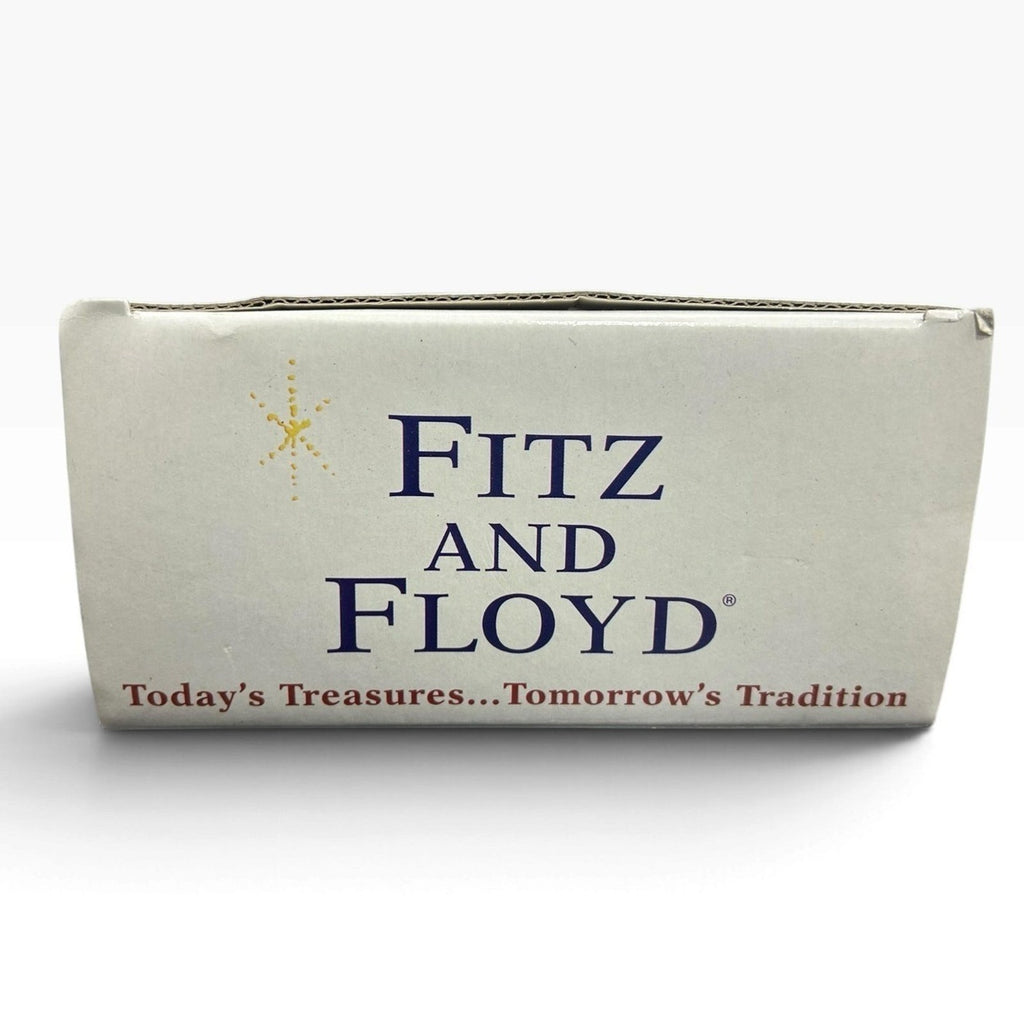 Fitz and Floyd Christmas Court Girl Bear Glass Ornament 5x3.5 in Box