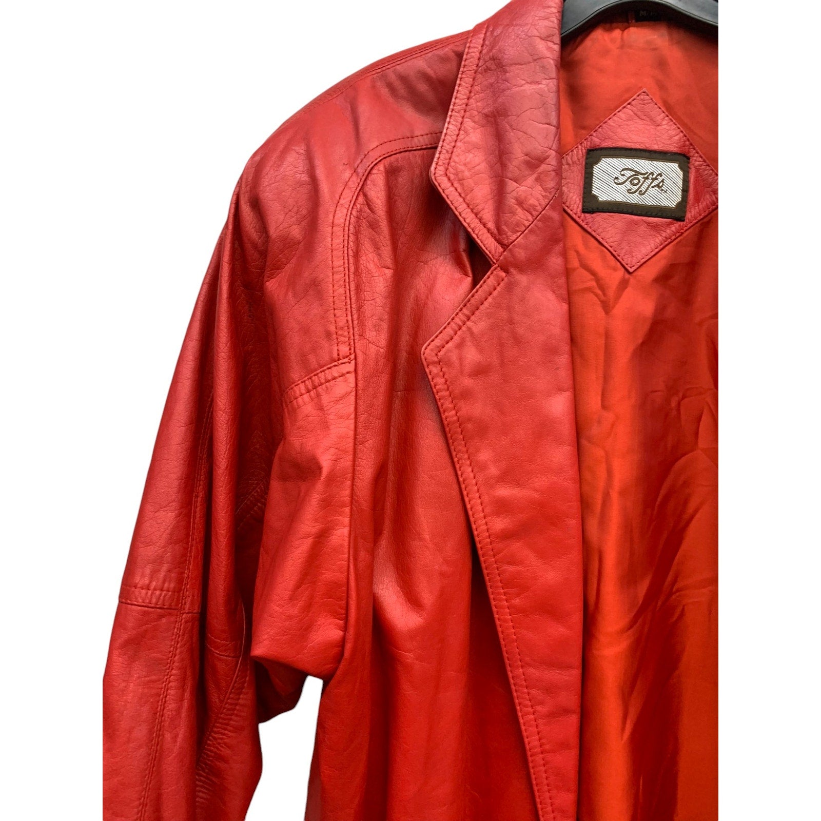 Vintage Toff's Red Leather Jacket SZ M/ 39