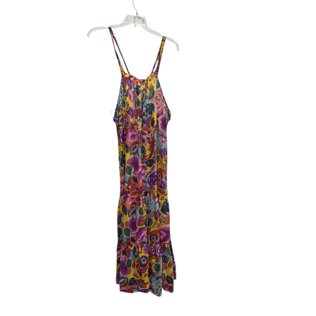 Anthropologie Printed Maxi Dress Cover Up Womens Medium Multi Color Strappy Back