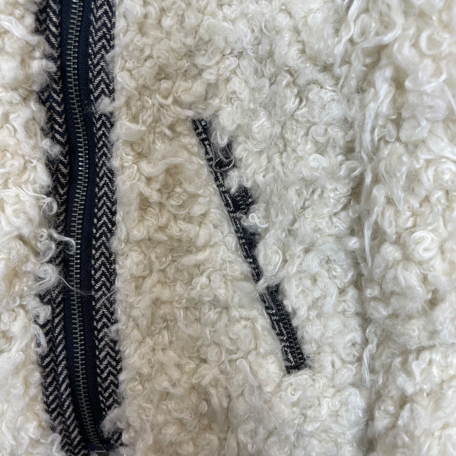 Free People Shaggy Faux Sherpa Moto Cropped Jacket SZ S