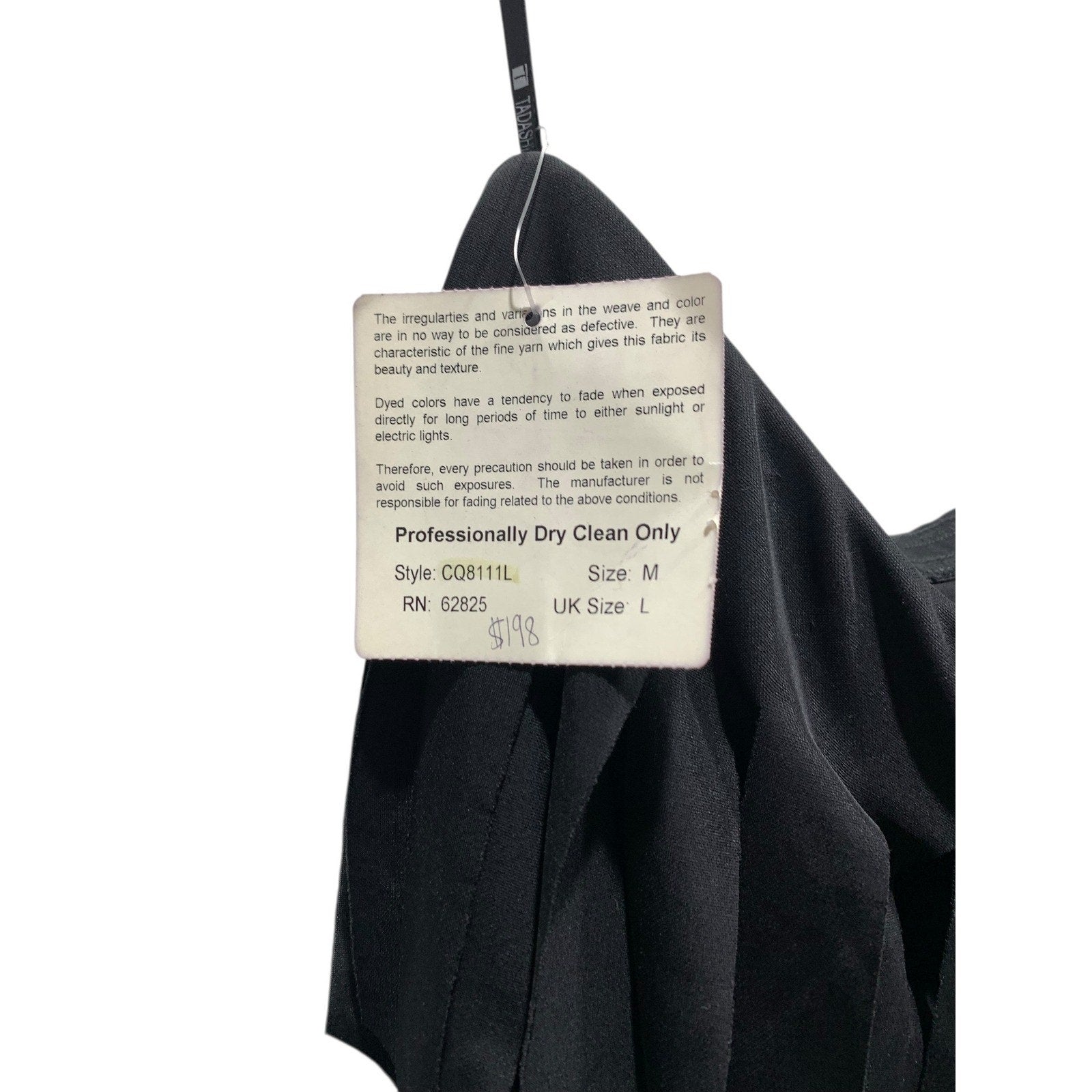 Tadashi Vintage Black Tiered Fringe Strapless Cocktail Dress Made in USA Size M