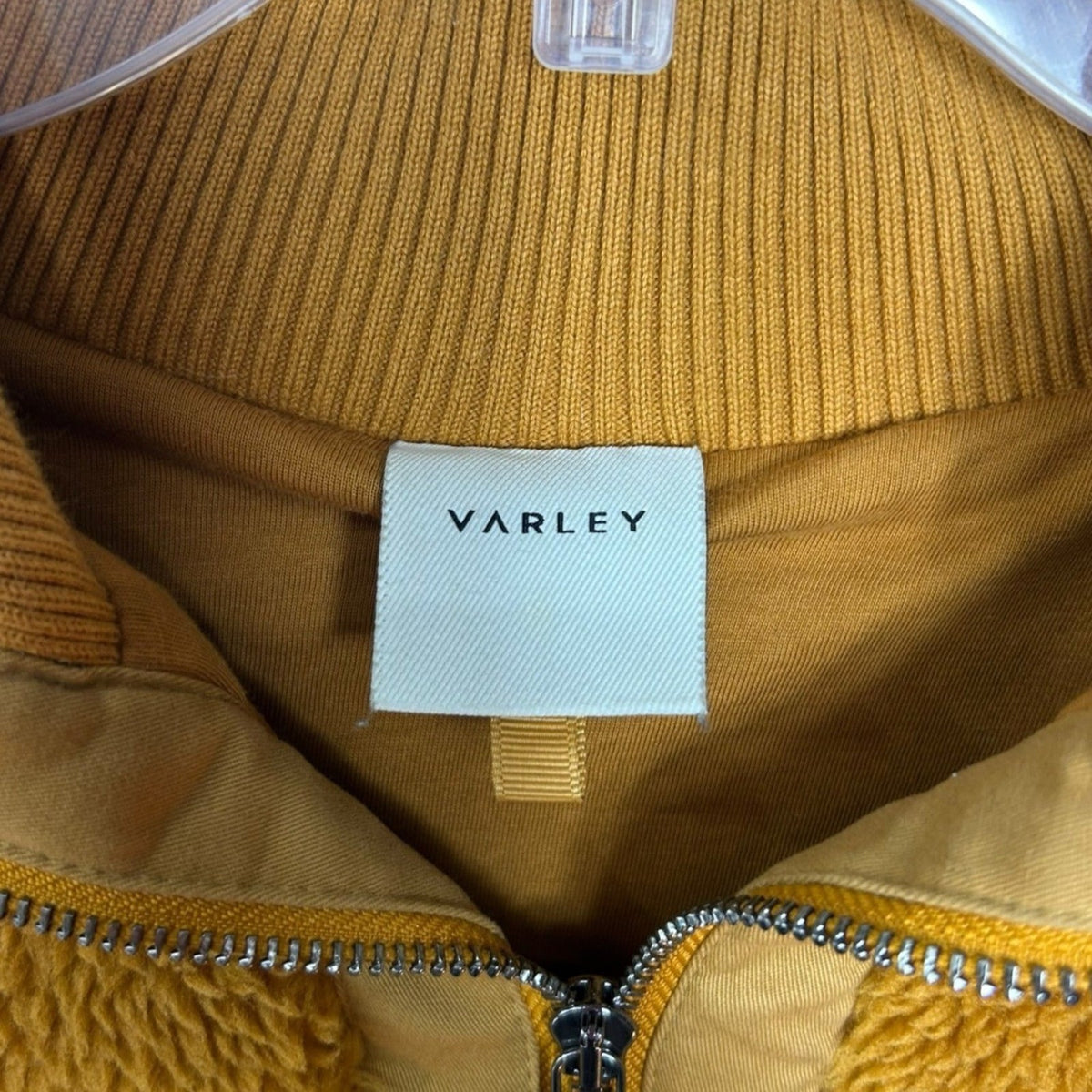 Varley Myla Zip Through Sherpa Jacket Mustard Yellow VAR01703 Small FALL COZY