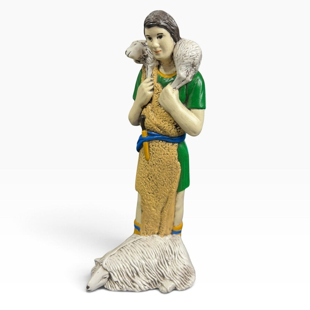 Vintage 1970s Holland Mold Hand Painted Nativity Scene Shepherd Figurine 8 Inch