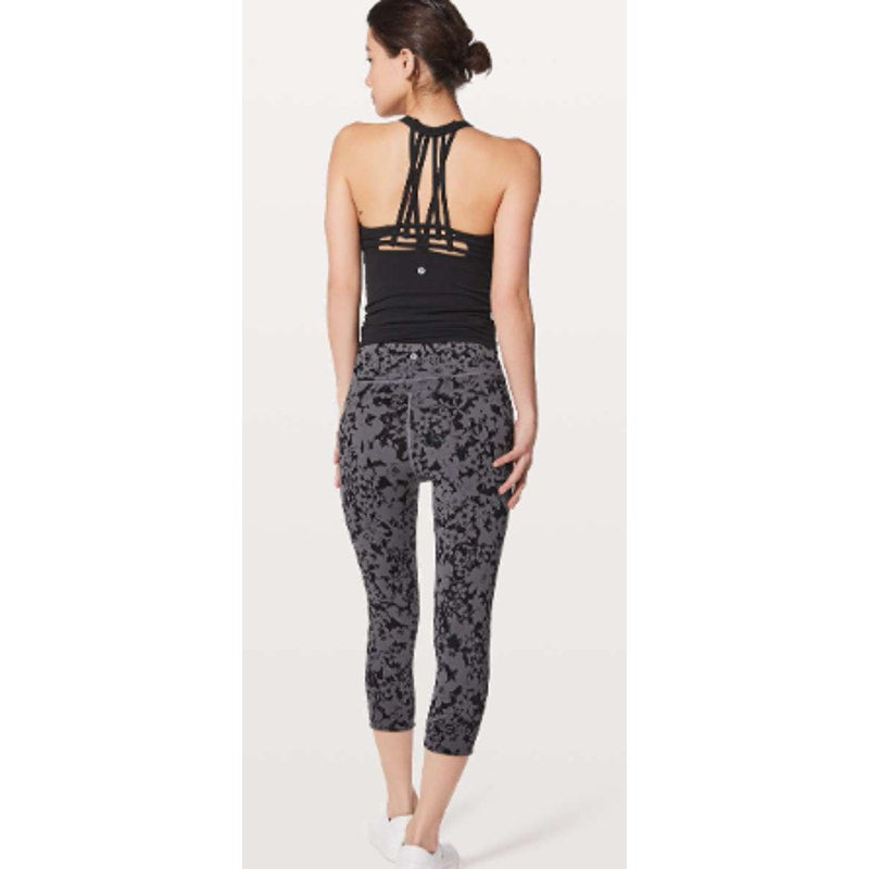 Lululemon In Movement Crop *Everlux 19" Efflorescent Nebula Black SZ 6