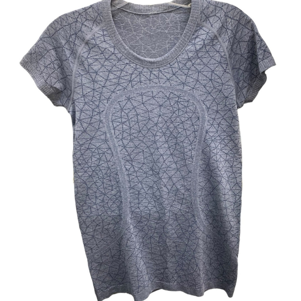 Lululemon Run: Swiftly Tech Short Sleeve Crew Heathered deep navy sz 8