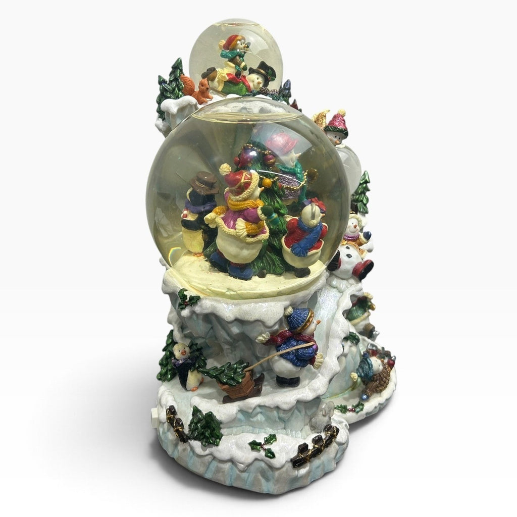 Kirkland Signature Christmas Musical 3 Snow Globe Snowman Winter Cave 11x8x6