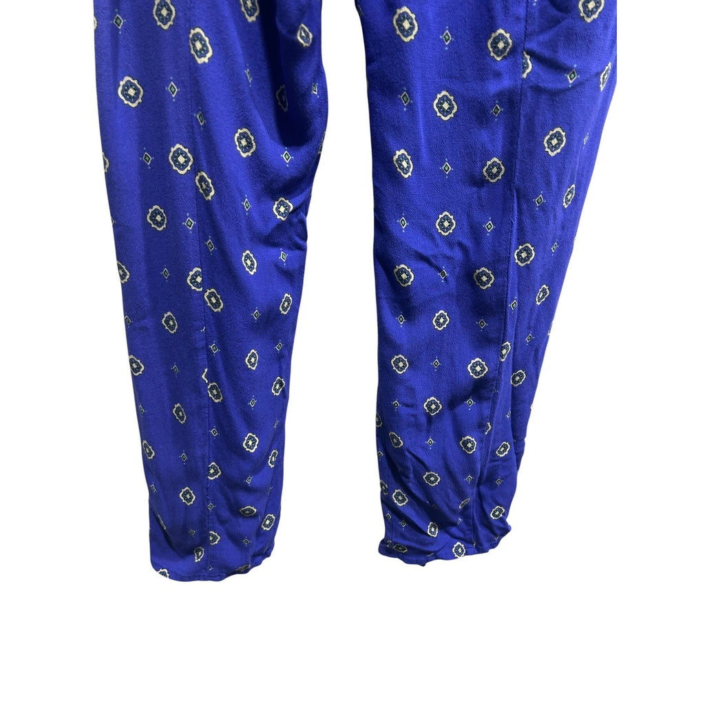 Free People Intimately Blue Medallion Print Rayon Lounge Pants Womens Size Med