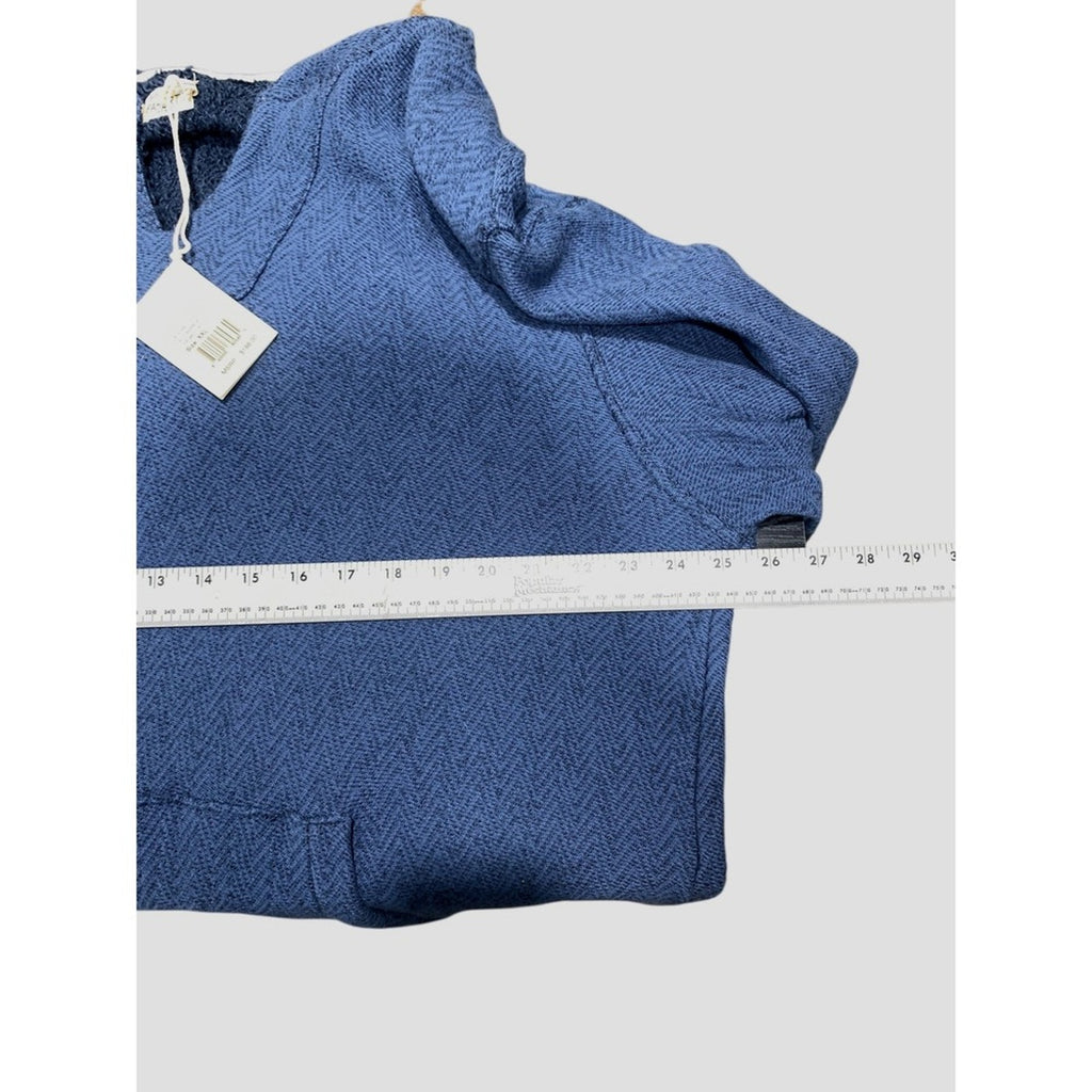 Faherty Brand Men's Blue Knit Hooded Poncho Pullover Sweater XXL