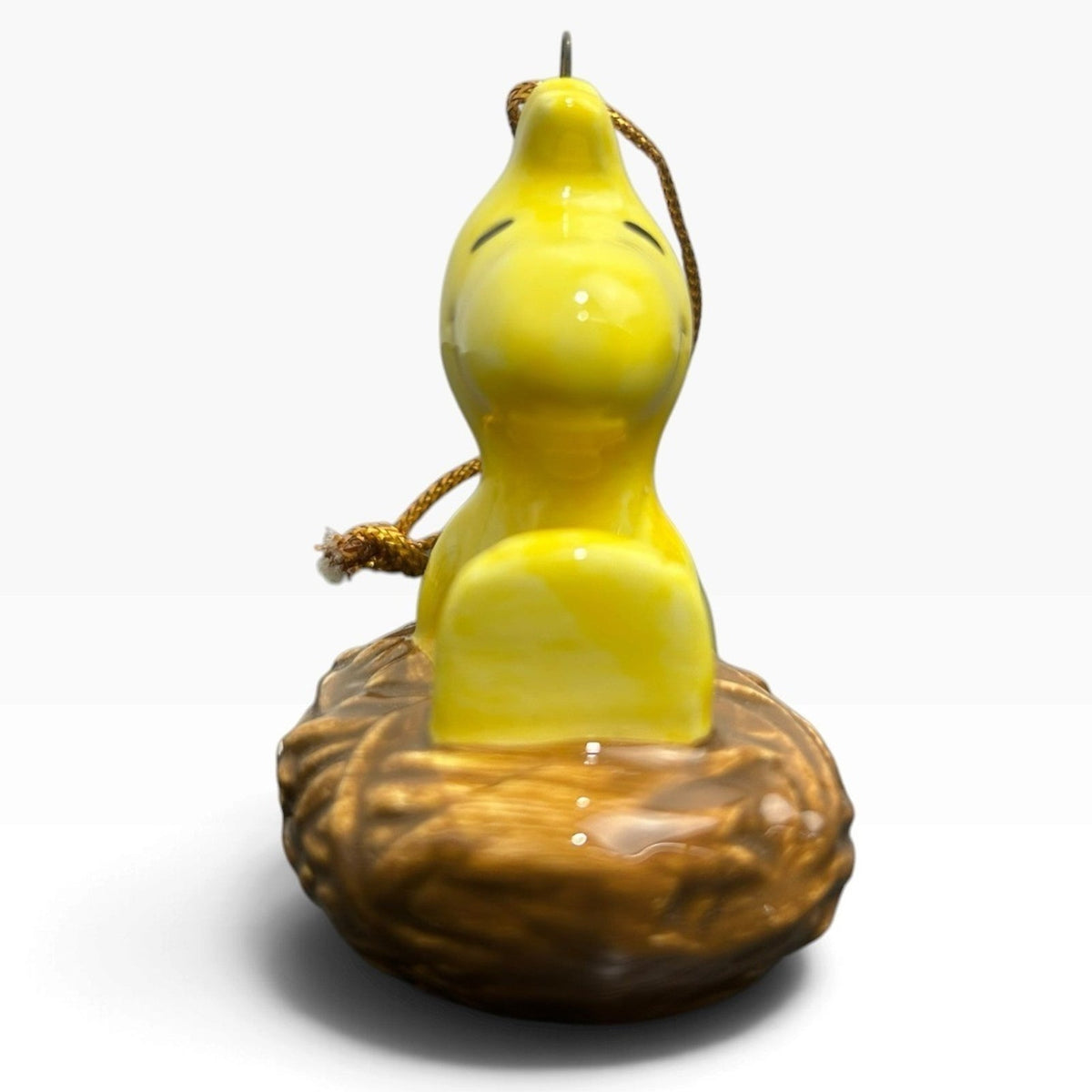 Vintage Peanuts Woodstock in Nest Ceramic Ornament Made in Japan 1965 1972 Cute