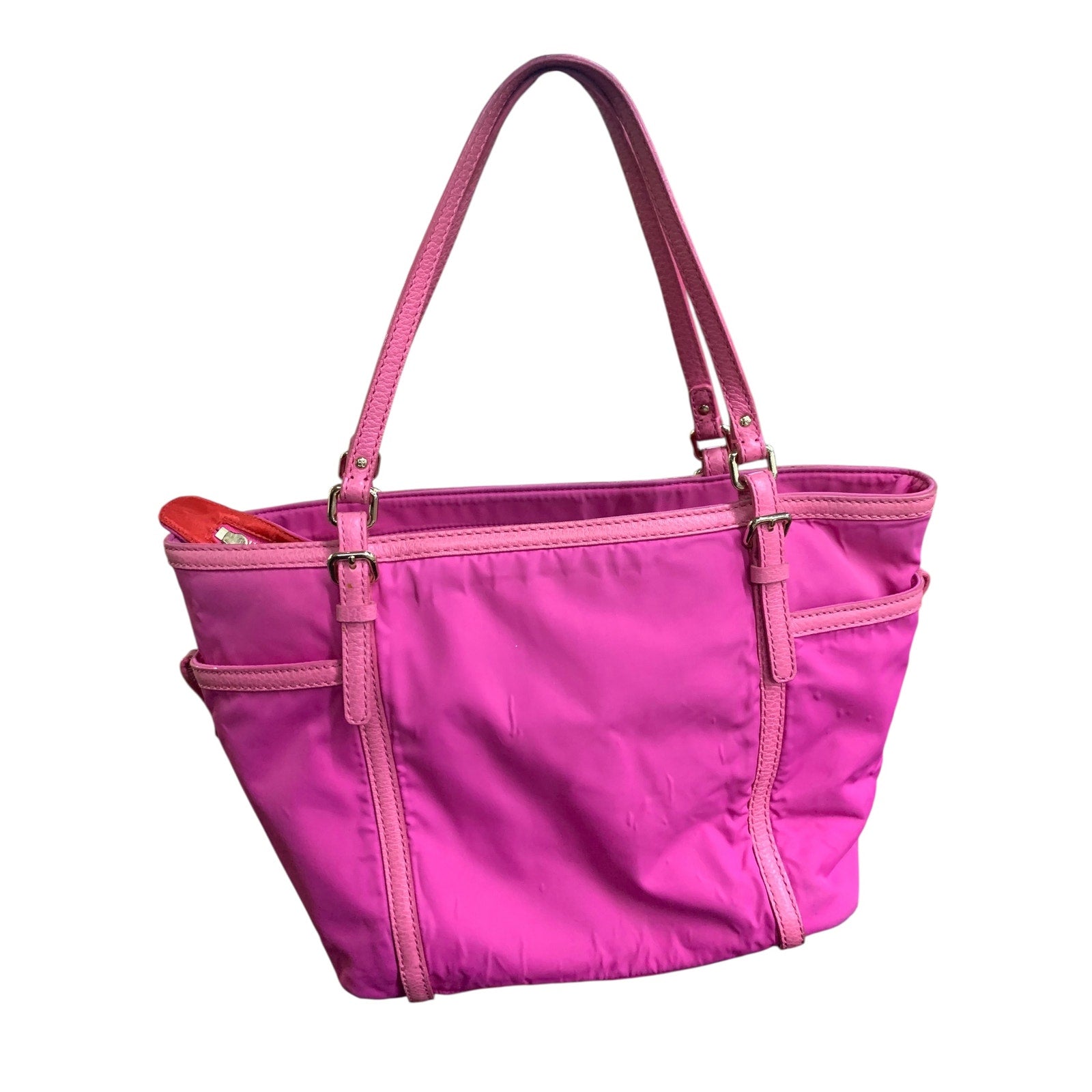 Kate Spade Nylon and Leather Hot Pink Tote