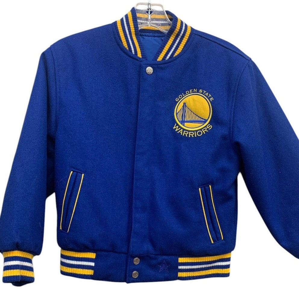 Golden State Warriors JH Design Reversible Wool Logo Jacket sz 5/6