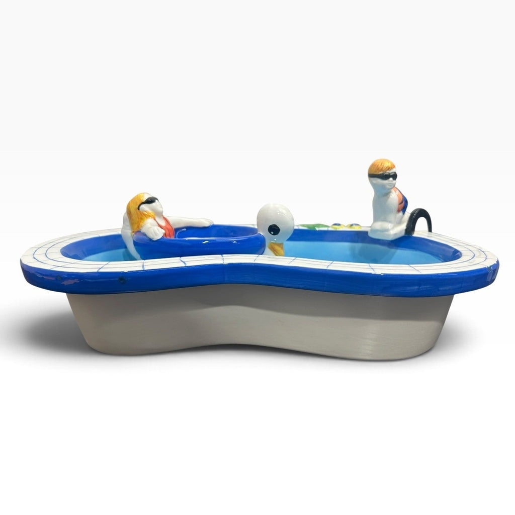 FCW Ceramic Swimming Pool Chip and Dip Set Novelty Summer Party Serving Tray