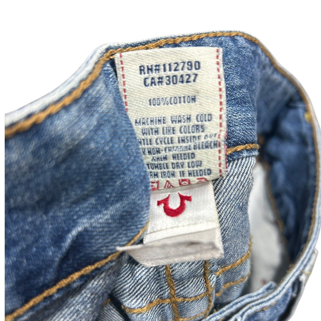 True Religion Jess Low Rise Denim Shorts Medium Wash Blue Size 26 Made in USA