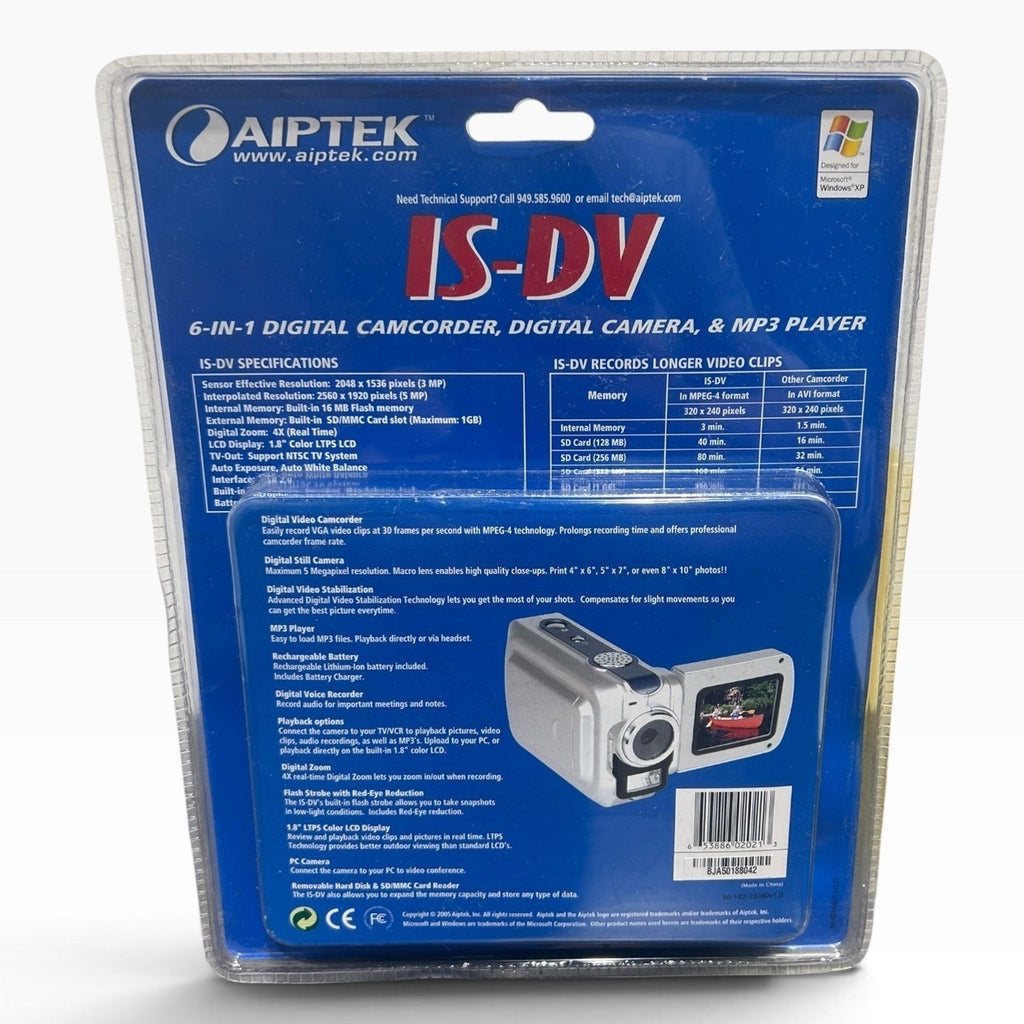 2006 Aiptek IS-DV 6-in-1 MPEG-4 Digital Camcorder 5MP Camera MP3 Player Sealed