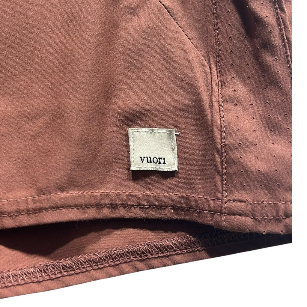 Vuori The Rise Shine Shorts Mahogany Brown VW387 Womens Small Athletic Running