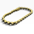Sterling Silver 925 Gold Tone XOX Gemstone Tennis Bracelet 7.75" 16g