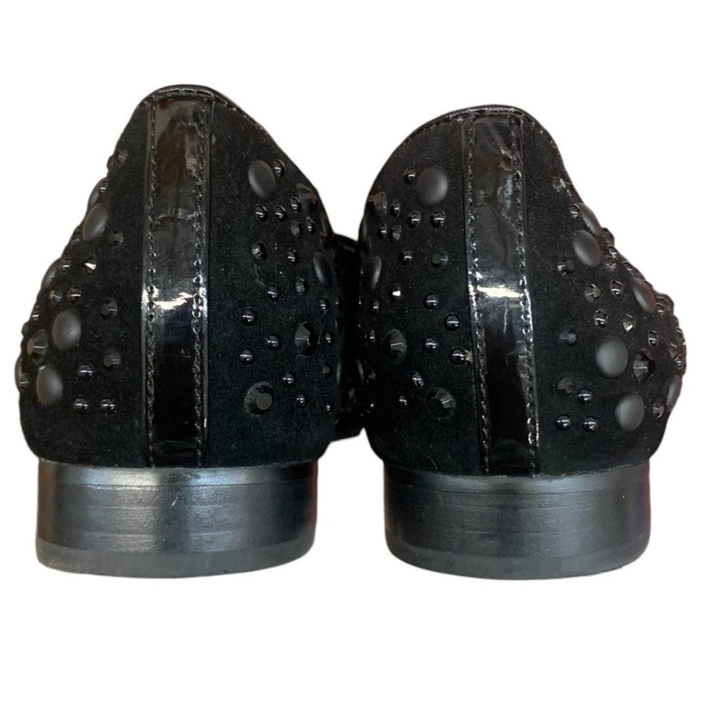 DONALD J PLINER Black Studded Slip on Suede Shoes SZ 7M