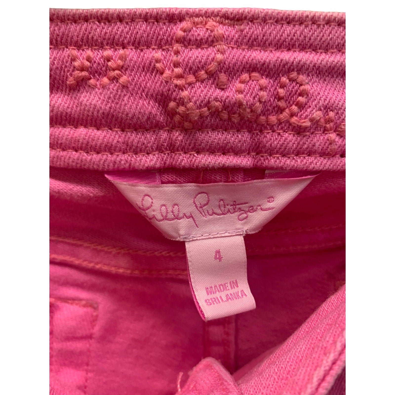 Lilly Pulitzer PINK Jeans SZ 4 Skinny Mini Jeans