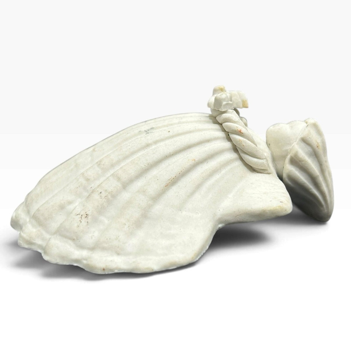 Vintage 1983 Margaret Furlong 3 Inch White Porcelain Shell Angel Ornament
