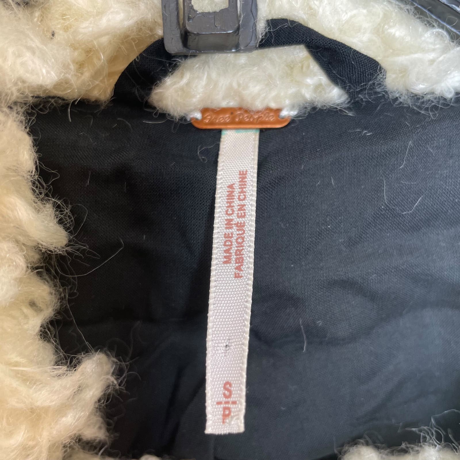 Free People Shaggy Faux Sherpa Moto Cropped Jacket SZ S