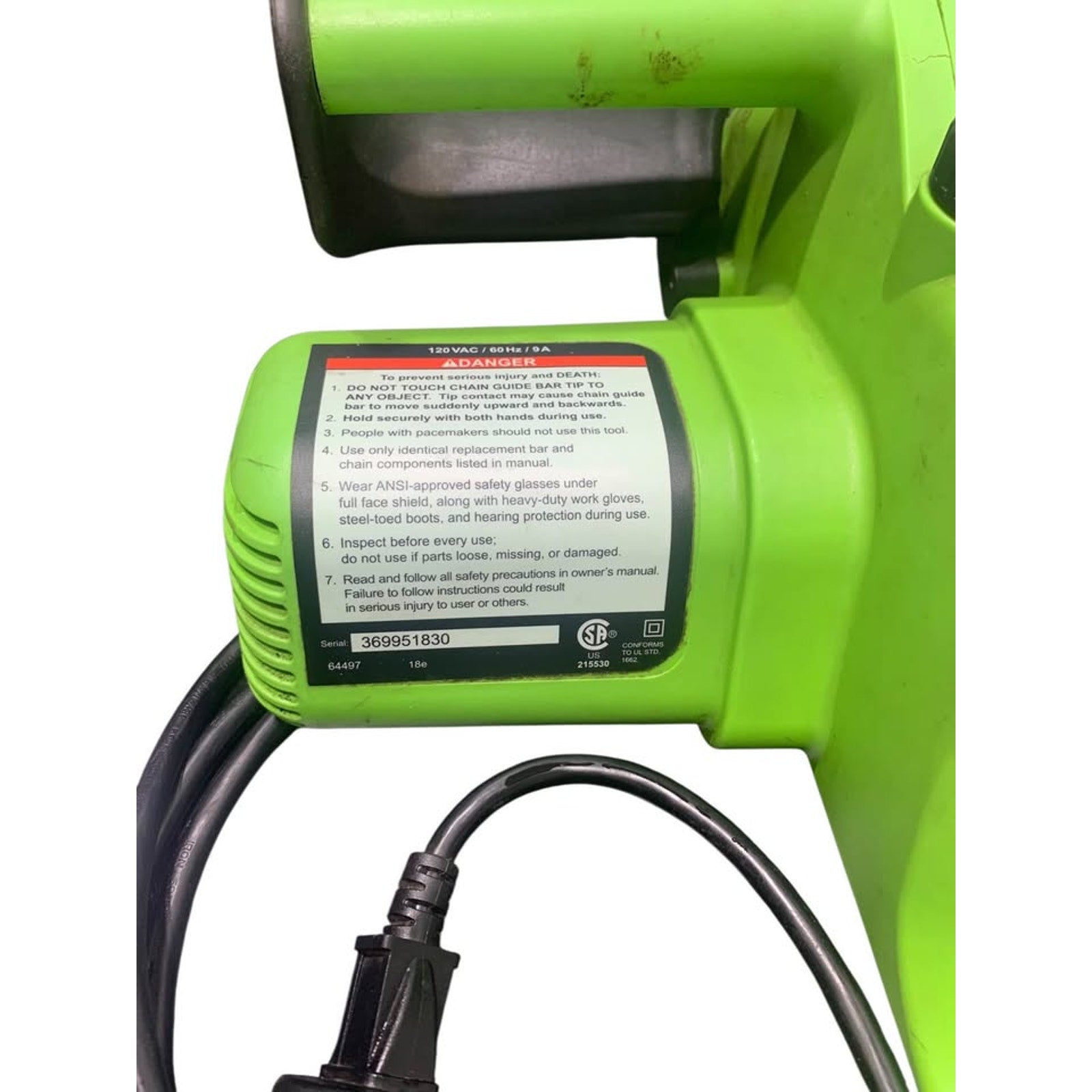 Oregon chain saw  double guard working