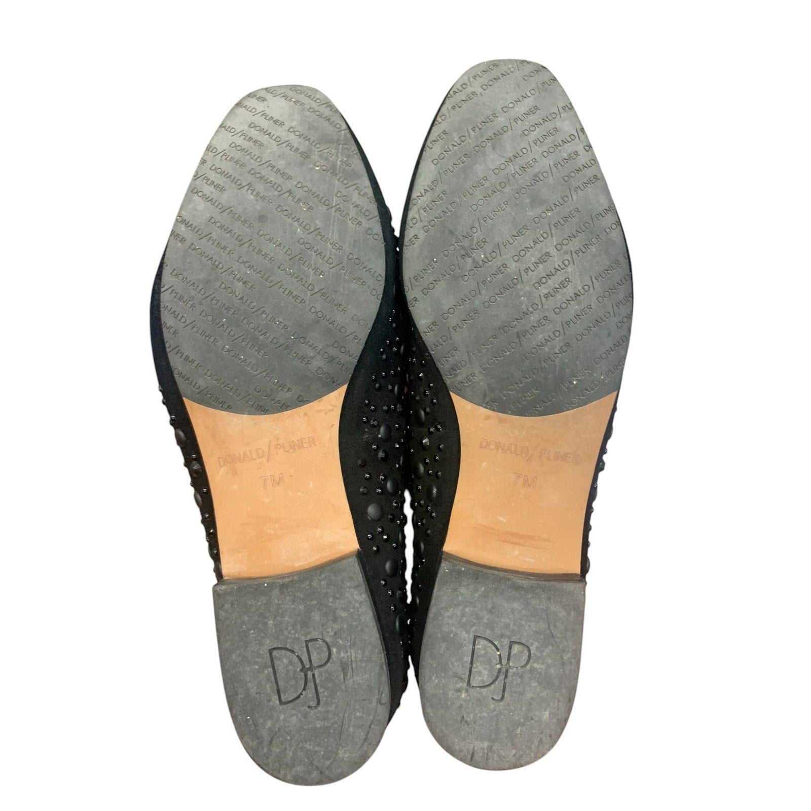 DONALD J PLINER Black Studded Slip on Suede Shoes SZ 7M