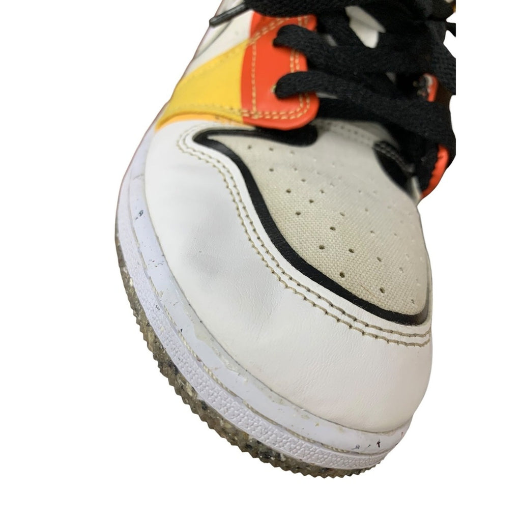 Air Jordan 1 Mid SE GS White Orange Yellow Basketball Sneakers Shoes DV1316-100